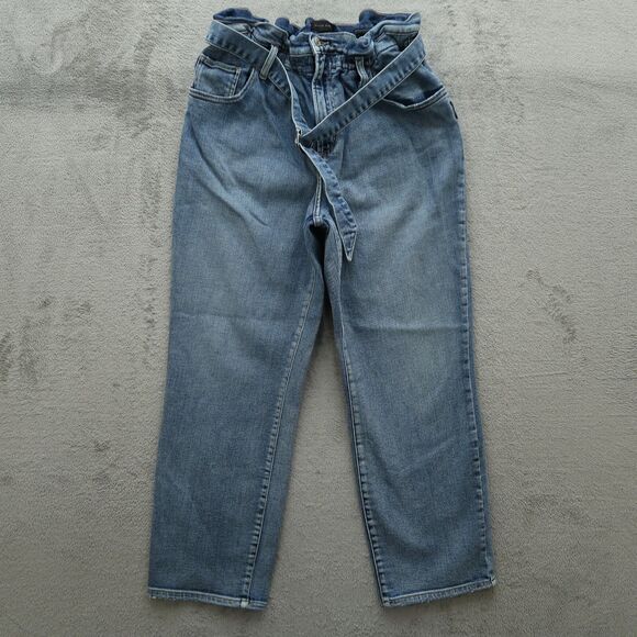 Silver Jeans Women's 31 High-Rise Paper Bag Crop Denim 26.5" Inseam Distressed - Picture 1 of 16